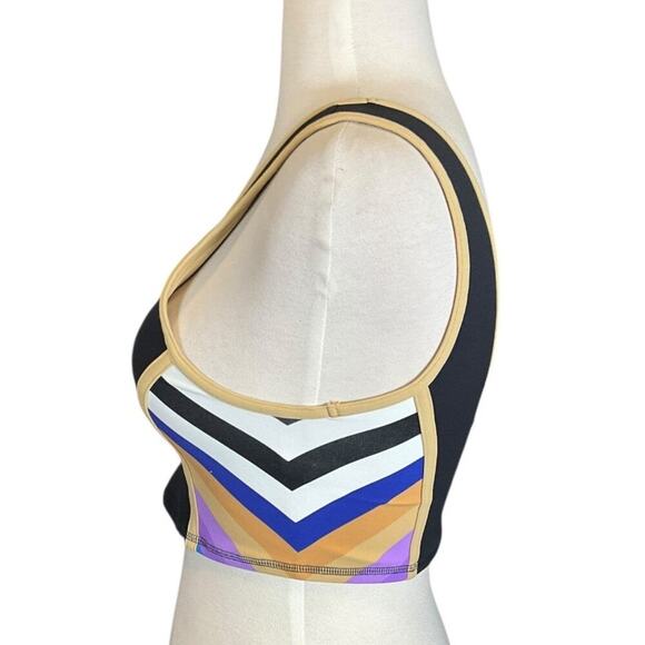 Free People Movement Never Better Colorblock Crop Black & Tan Size Small NWOT - Picture 5 of 9